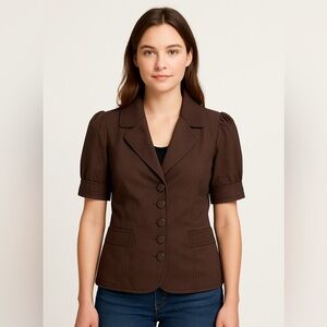The Limited Women's Chocolate Short Sleeve Blazer